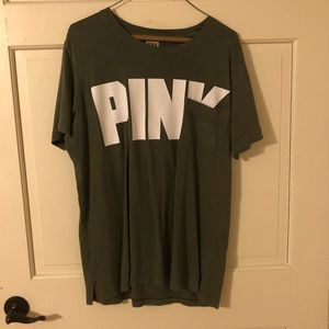 army green PINK t-shirt